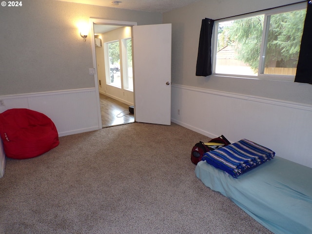 bedroom featuring carpet and multiple windows