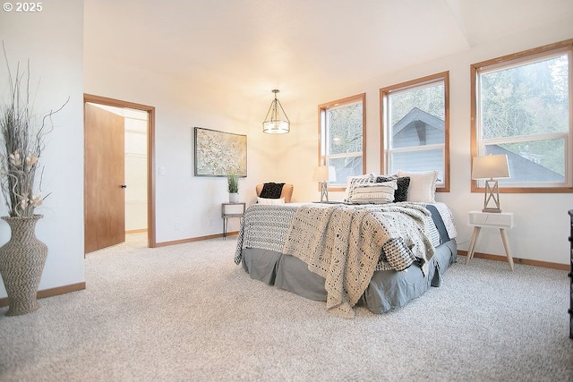 carpeted bedroom with multiple windows