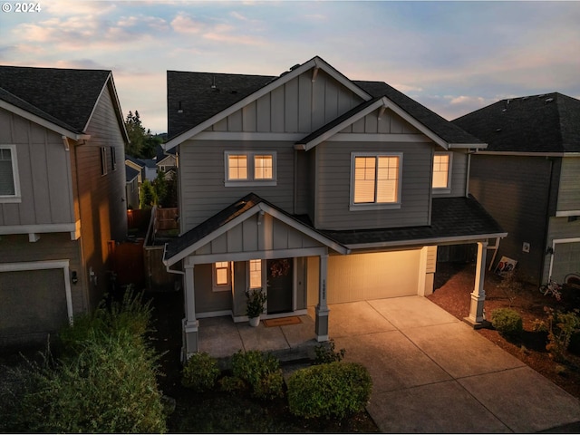 view of front of house featuring a garage