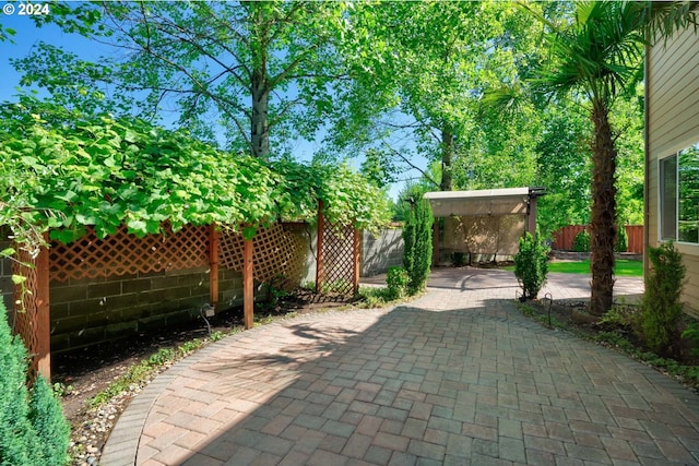 view of patio with a pergola