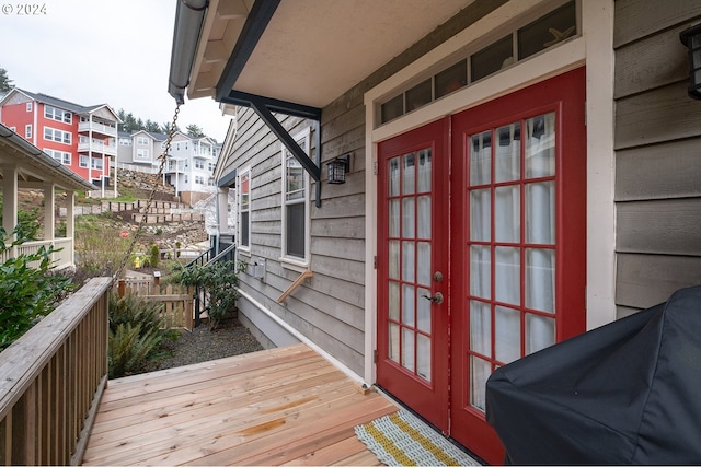 view of exterior entry with french doors