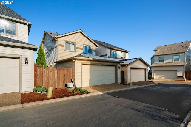 view of front facade with a garage