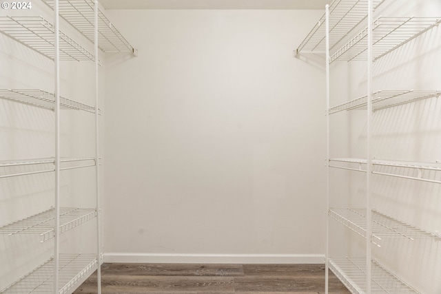 spacious closet with hardwood / wood-style floors