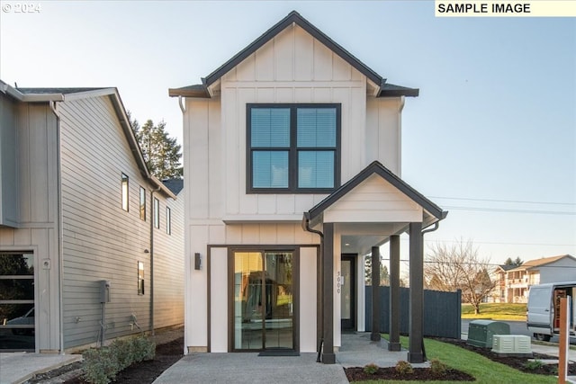 back of property with a patio