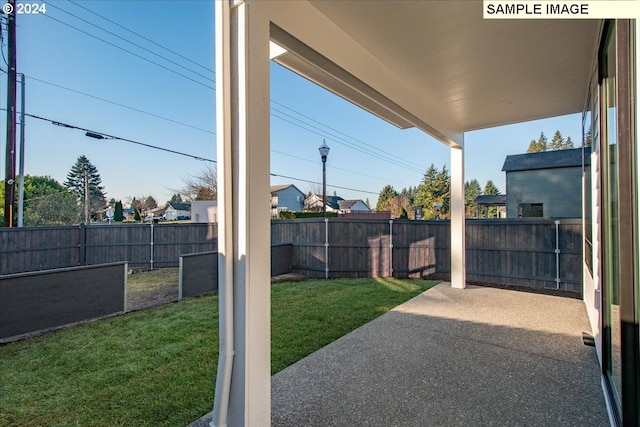 view of yard featuring a patio area