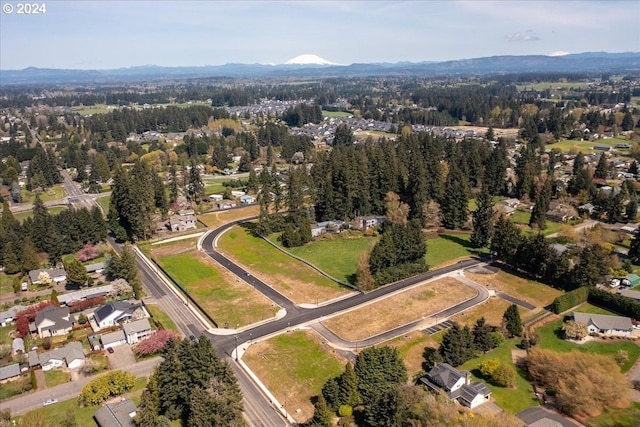 aerial view with a mountain view