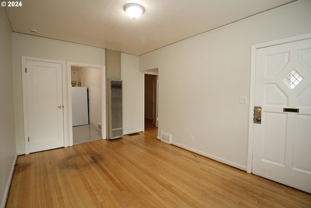 interior space with light hardwood / wood-style floors