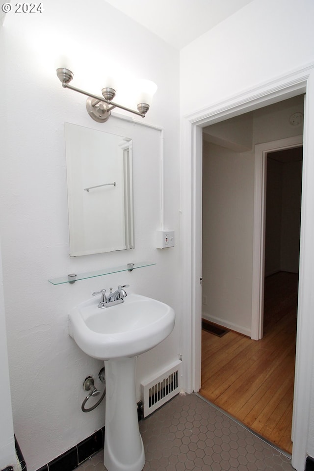 bathroom with tile patterned flooring