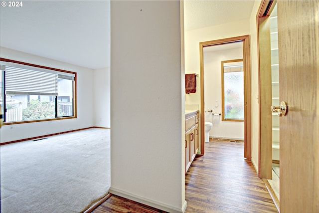 corridor featuring hardwood / wood-style flooring