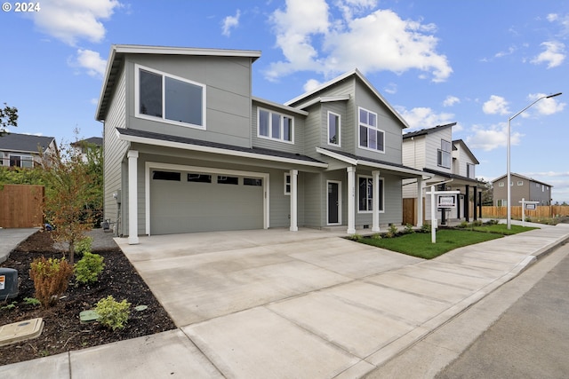 view of front of house with a garage