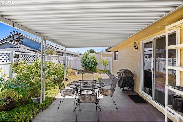 view of patio with area for grilling