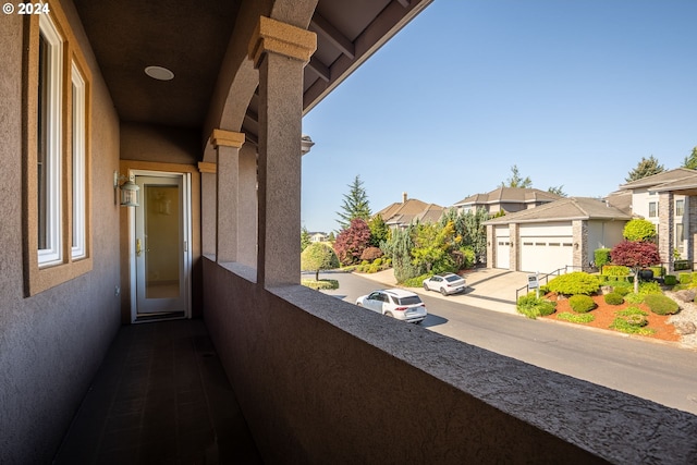 balcony featuring a residential view