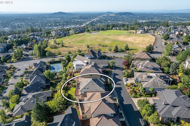 bird's eye view with a residential view