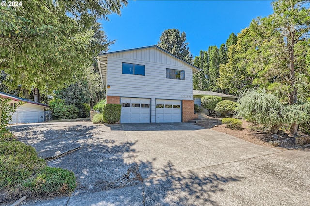 view of property exterior featuring a garage