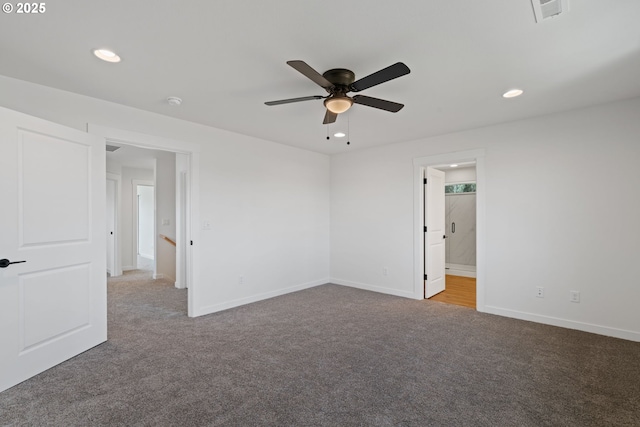 11116 NE 91st Ave, Vancouver, WA 98662 - carpeted empty room featuring baseboards, ceiling fan, recessed lighting, and visible vents