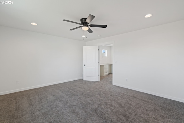 11116 NE 91st Ave, Vancouver, WA 98662 - spare room featuring baseboards, ceiling fan, carpet flooring, and recessed lighting
