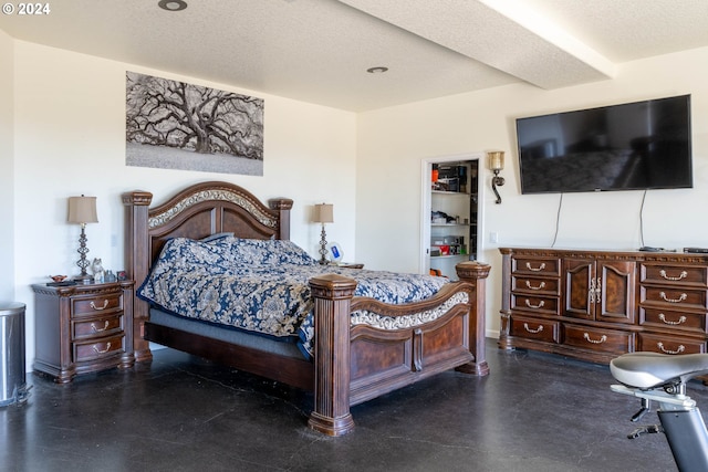 bedroom with a textured ceiling