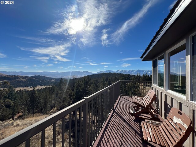 balcony with a mountain view