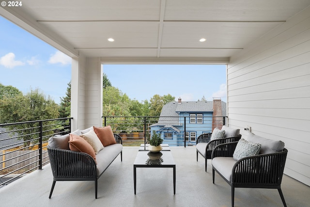 balcony featuring outdoor lounge area