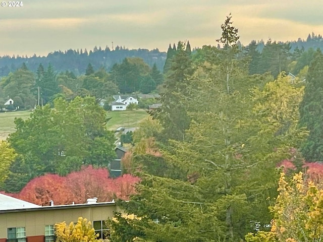 view of aerial view at dusk