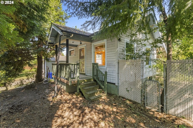 exterior space featuring covered porch