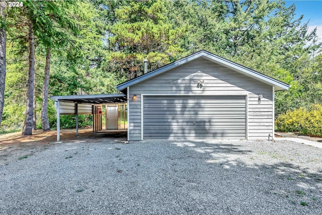 garage with a carport