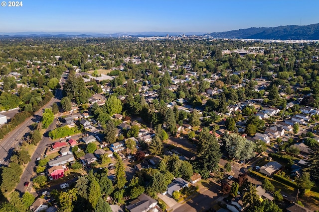 aerial view featuring a mountain view