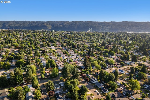 birds eye view of property featuring a mountain view