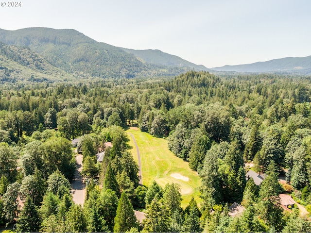 drone / aerial view with a mountain view