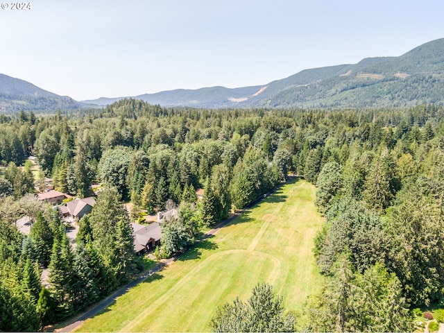 aerial view featuring a mountain view