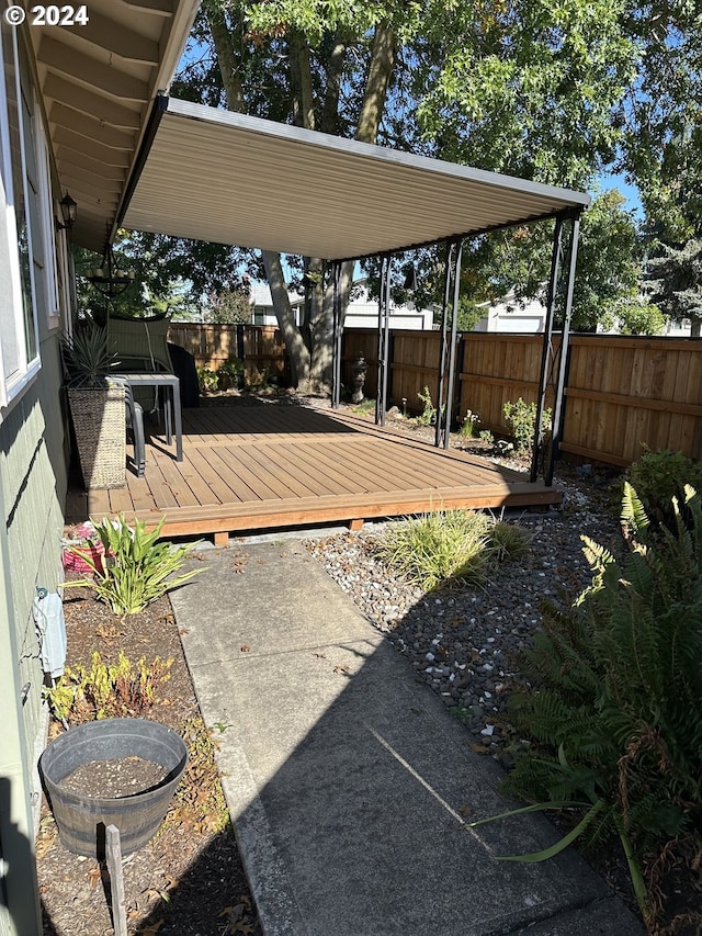 view of patio with a deck