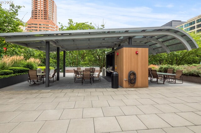 view of patio / terrace featuring a pergola