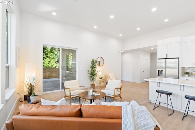 living room featuring light hardwood / wood-style floors