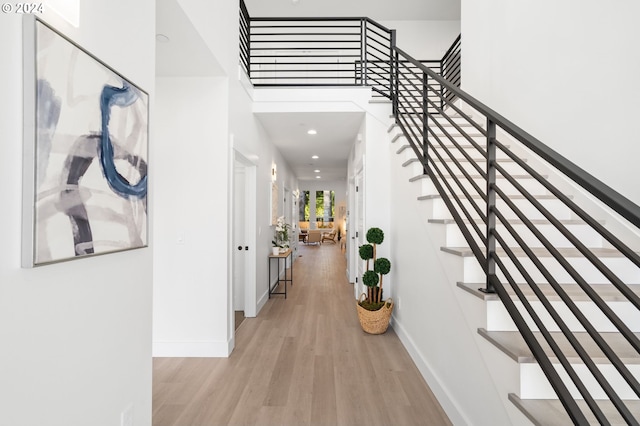 corridor featuring light hardwood / wood-style flooring