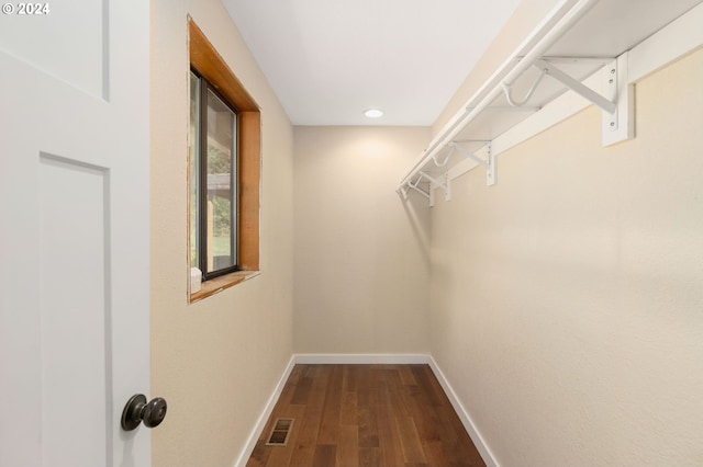 spacious closet with wood-type flooring