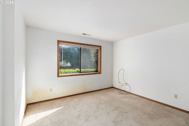 spare room with light colored carpet