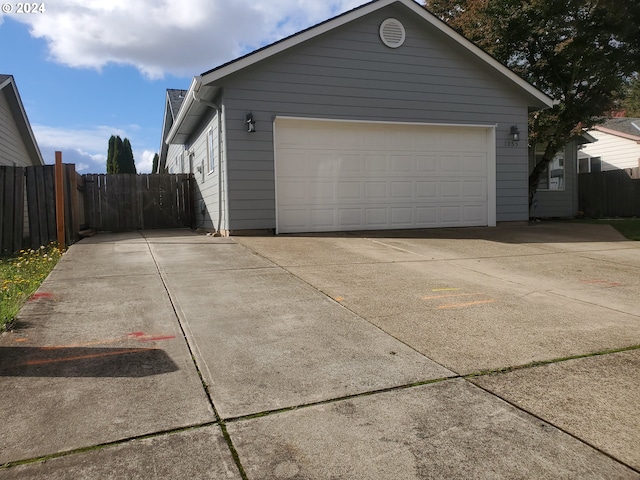 view of garage