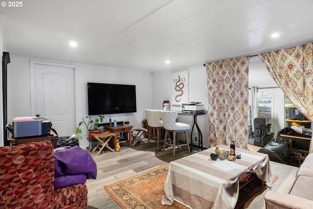 living room with wood-type flooring