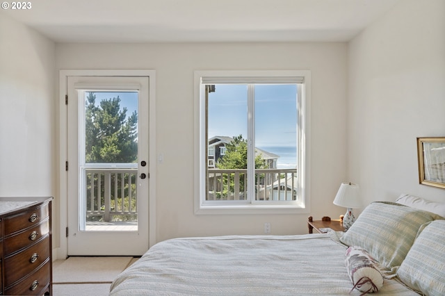 bedroom featuring access to outside