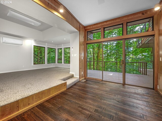 4731 SW 18th Dr, Portland, OR 97239 - interior space featuring dark hardwood / wood-style floors and a wall mounted AC