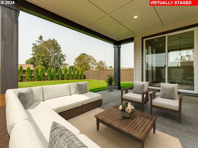 view of patio featuring an outdoor living space