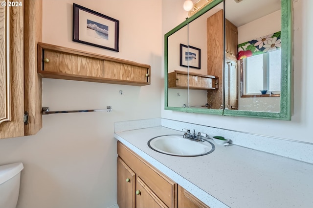 bathroom with toilet and vanity