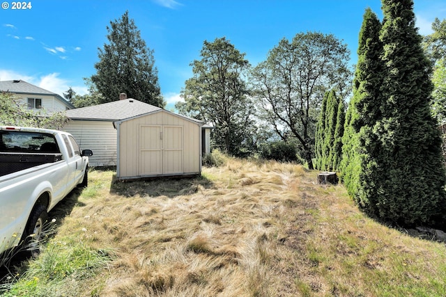 view of shed