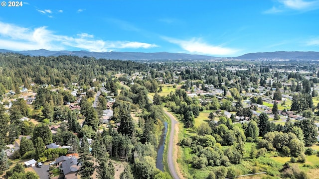 bird's eye view featuring a mountain view