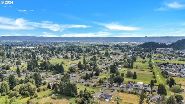 aerial view with a residential view and a mountain view