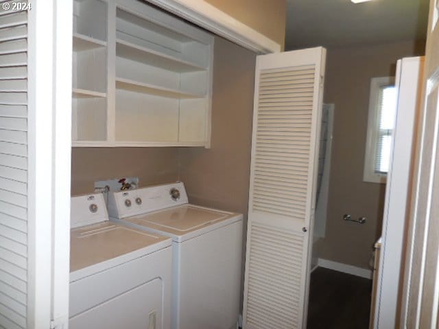 washroom with separate washer and dryer