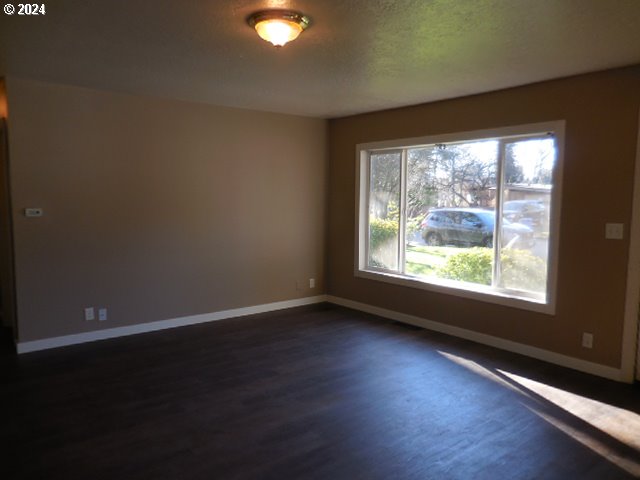 unfurnished room featuring dark hardwood / wood-style flooring