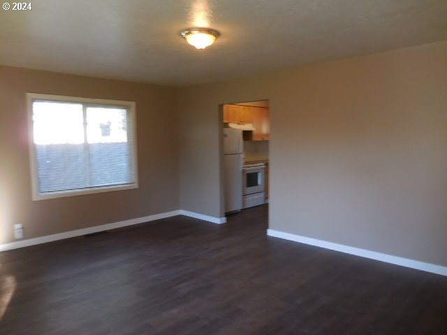 unfurnished room featuring dark wood-type flooring