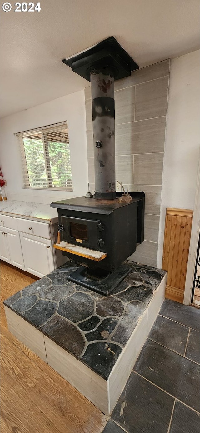 details with a wood stove