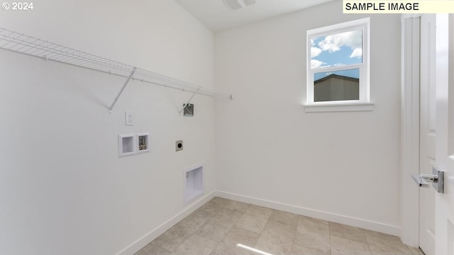 washroom featuring hookup for a washing machine and electric dryer hookup